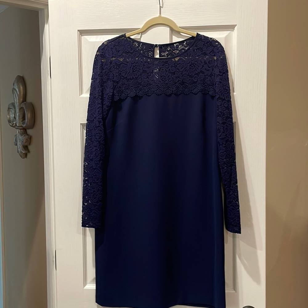 Laundry by Shelli Segal Navy Blue shift dress size 10